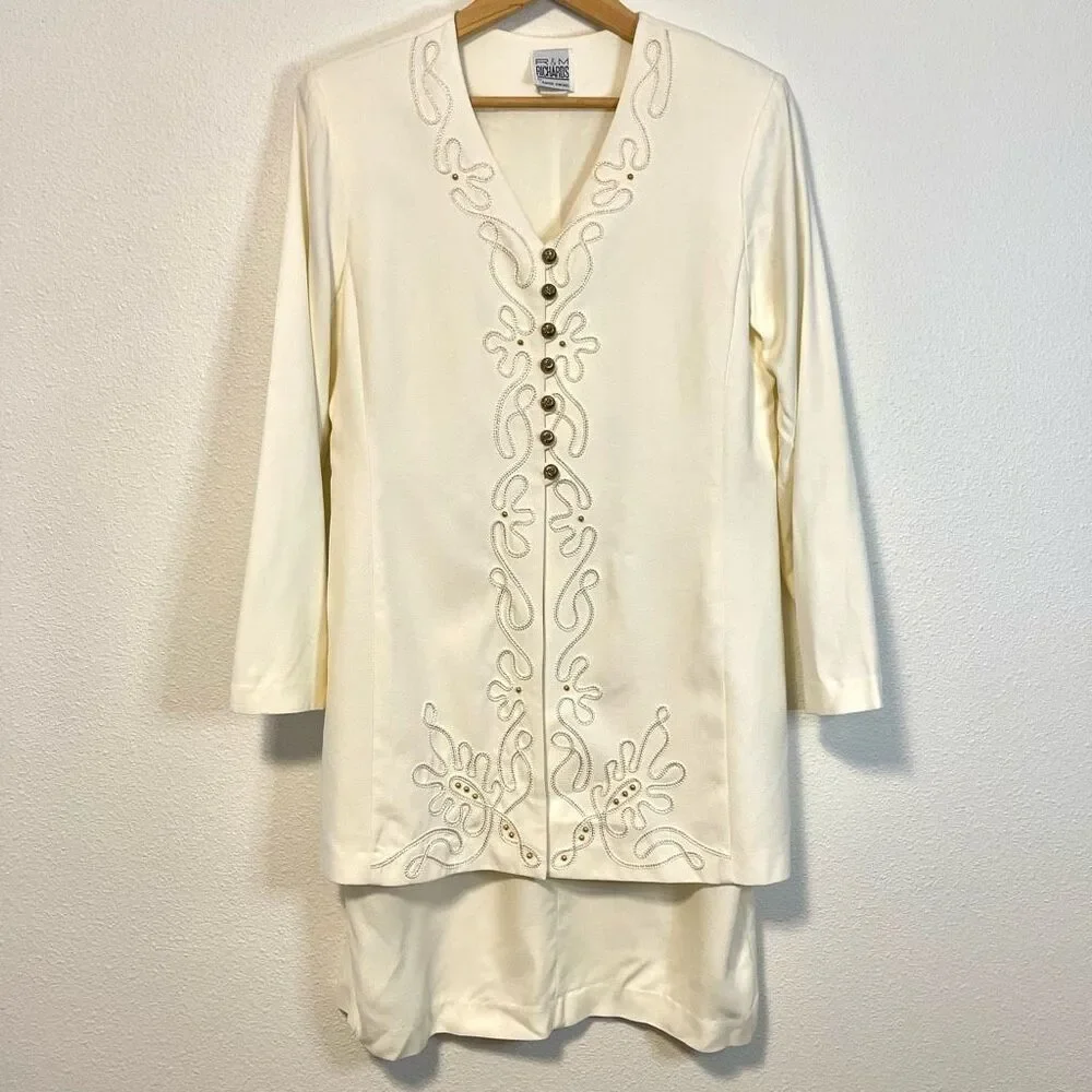 Vintage‎ 80s R&M Richard’s Ivory Jacket Blazer Wedding Dress Size 14